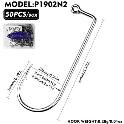 PROBEROS P1902 90 Degree Aberdeen Jig Hooks High Carbon Steel