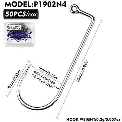 PROBEROS P1902 90 Degree Aberdeen Jig Hooks High Carbon Steel