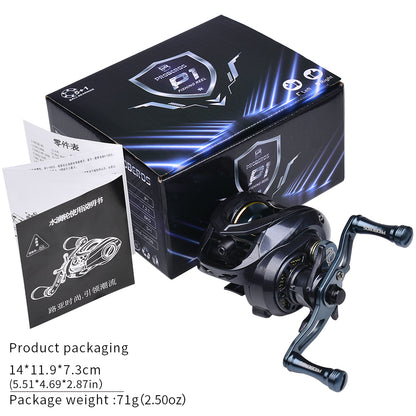 PROBEROS Low Profile Baitcasting Reel 7.2:1 Gear Ratio - P1 Ultra Light 209g 8kg Drag Fishing Reel