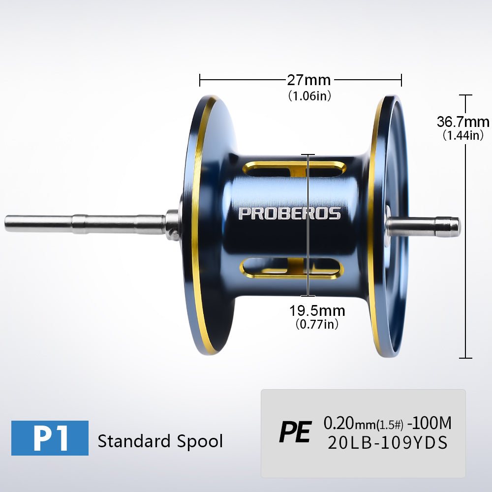 PROBEROS Low Profile Baitcasting Reel 7.2:1 Gear Ratio - P1 Ultra Light 209g 8kg Drag Fishing Reel