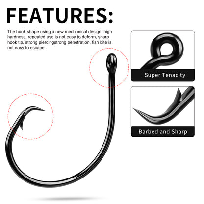 PROBEROS 20PCS Saltwater Fishing Hooks 4#-7/0# Anti-rusty Single hook Tin Color Fishhooks&nbsp; High Carbon Steel Strength