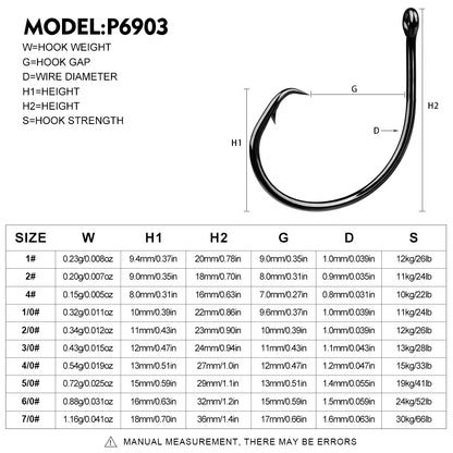 PROBEROS 20PCS Saltwater Fishing Hooks 4#-7/0# Anti-rusty Single hook Tin Color Fishhooks&nbsp; High Carbon Steel Strength
