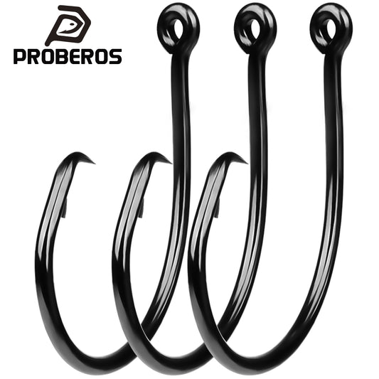 PROBEROS 20PCS Saltwater Fishing Hooks 4#-7/0# Anti-rusty Single hook Tin Color Fishhooks&nbsp; High Carbon Steel Strength