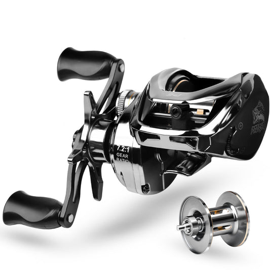 PROBEROS P6 Baitcastrolle 7.2:1 / 5+1BB / 100m, Laser-Finish