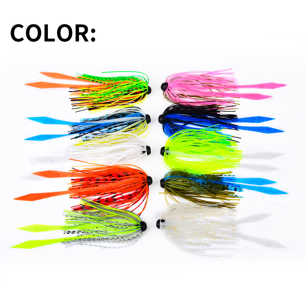 Proberos 10PC Bright Skirted Fishing Lures Ready to Fish Jigs for Quick Catches