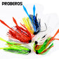 Proberos 10PC Bright Skirted Fishing Lures Ready to Fish Jigs for Quick Catches