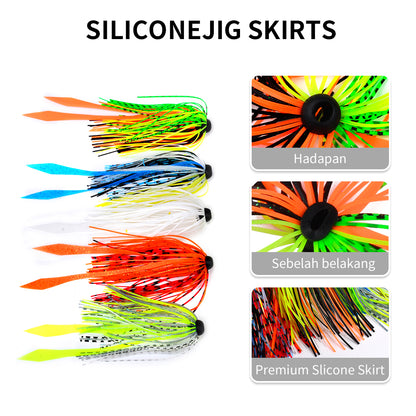 SUNLURE 10PCS/Bag Bright Skirted Fishing Lures Ready to Fish Jigs for Quick Catches 2.25g  7.5-12cm Long