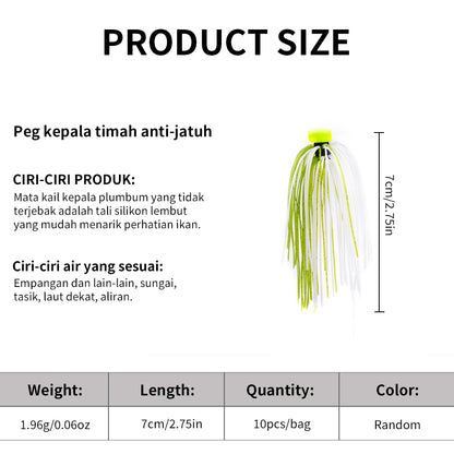 SUNLURE PJ032 Silicone Skirt Tails 10Pcs | Fishing Jig & Spinnerbait Skirts