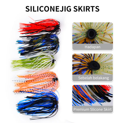 SUNLURE PJ032 Silicone Skirt Tails 10Pcs | Fishing Jig & Spinnerbait Skirts