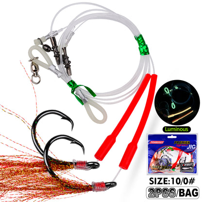 PROBEROS 2Sets Saltwater Jigging Assist Hooks 1/0#-10/0# High Carbon Steel Fishing Hooks