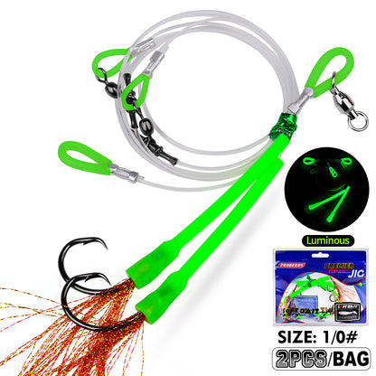 PROBEROS 2Sets Saltwater Jigging Assist Hooks 1/0#-10/0# High Carbon Steel Fishing Hooks