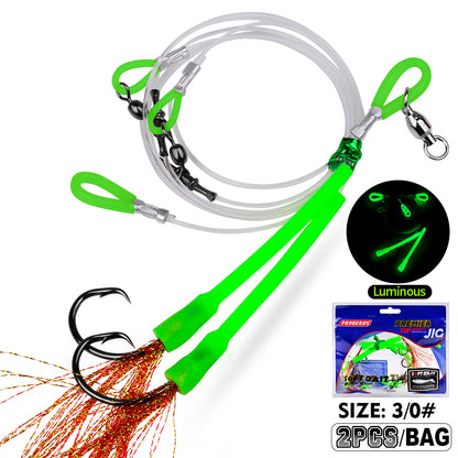 PROBEROS 2Sets Saltwater Jigging Assist Hooks 1/0#-10/0# High Carbon Steel Fishing Hooks