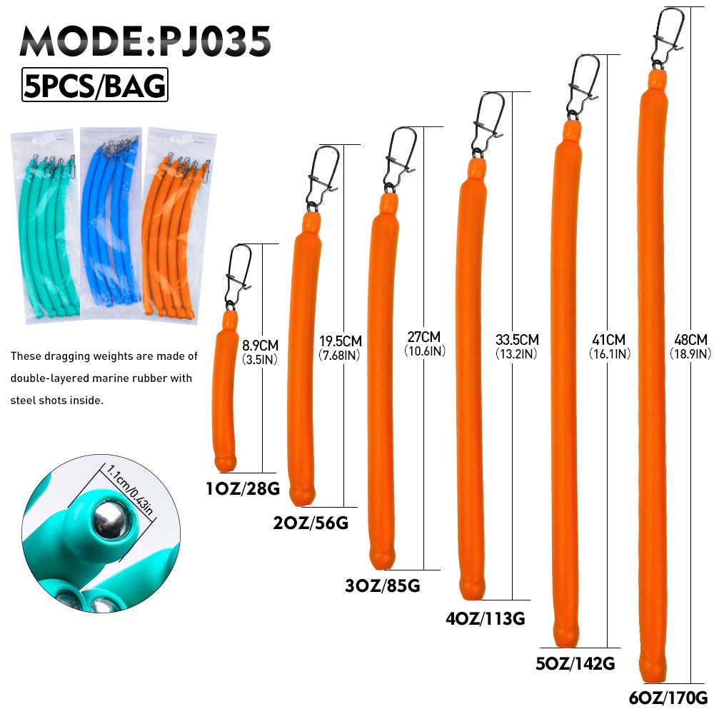 PROBEROS Dragging Rubber Lead Weight Sinker 5PCS/Bag&nbsp;