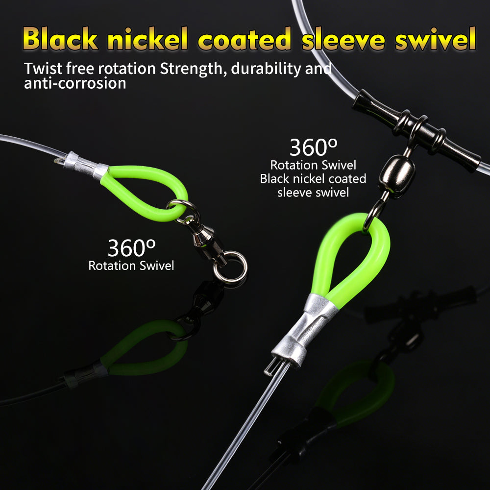 PROBEROS PJ036 Jigging Hook Rig   High Carbon Steel Wire Leader Assist Hook with Flash Skirt Saltwater Fishing