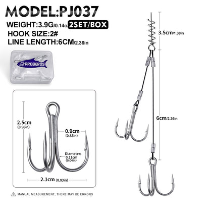 PROBEROS PJ037 Double Treble Stinger Rig 2 Sets