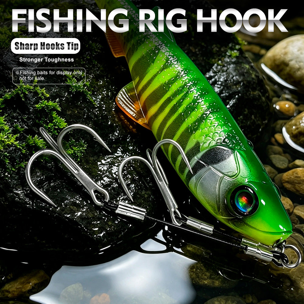 PROBEROS PJ037 2pcs double treble stinger rig set in box for soft swimbait fishing