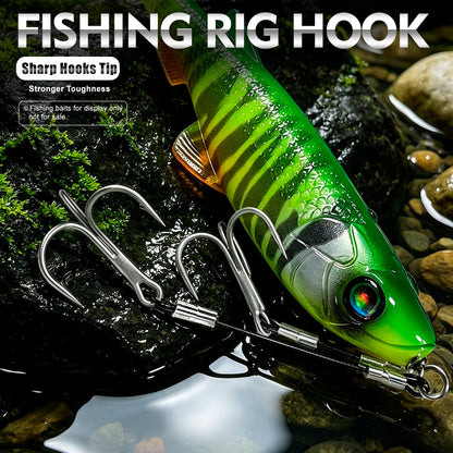 PROBEROS PJ037 2pcs double treble stinger rig set in box for soft swimbait fishing