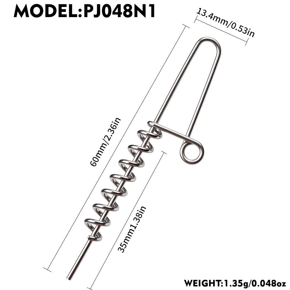 PROBEROS PJ048 Stainless Steel Spring Lock Pins for Soft Baits 50PCS