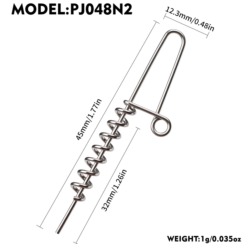 PROBEROS PJ048 Stainless Steel Spring Lock Pins for Soft Baits 50PCS