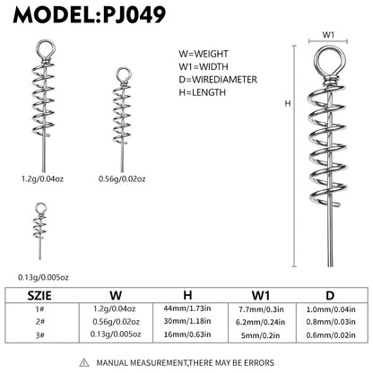 PROBEROS PJ049 Spring Lock Pins With Ring for Soft Baits 50PCS