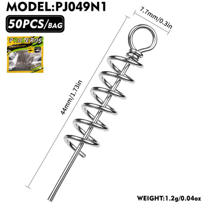 PROBEROS PJ049 Spring Lock Pins With Ring for Soft Baits 50PCS