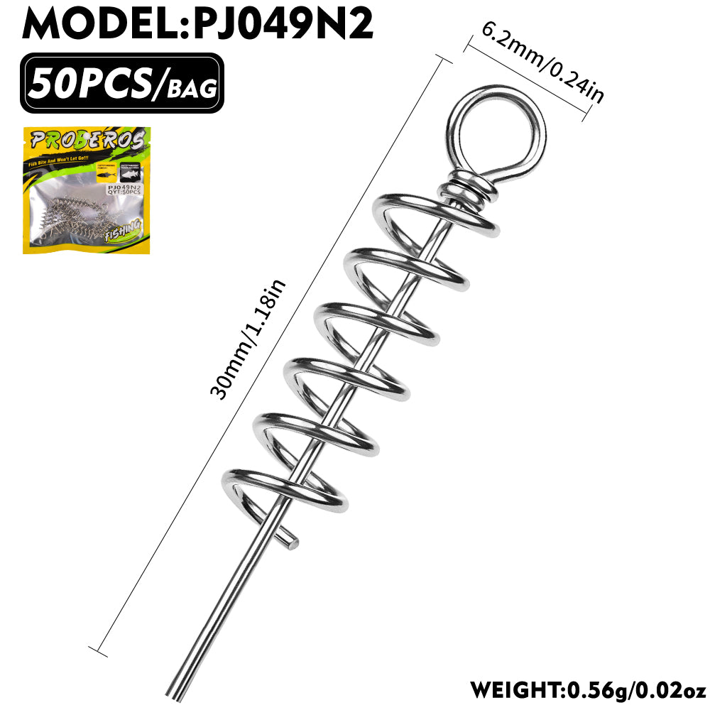 PROBEROS PJ049 Spring Lock Pins With Ring for Soft Baits 50PCS