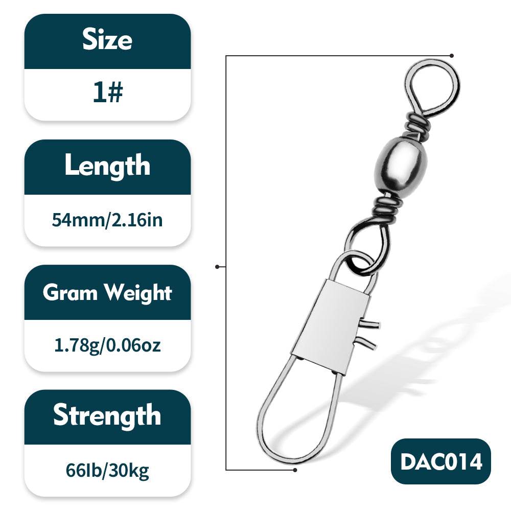 PROBEROS DAC014 Type B Snap Swivel Size 1# Stainless Steel Lure Connector