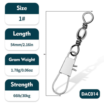 PROBEROS DAC014 Type B Snap Swivel Size 1# Stainless Steel Lure Connector