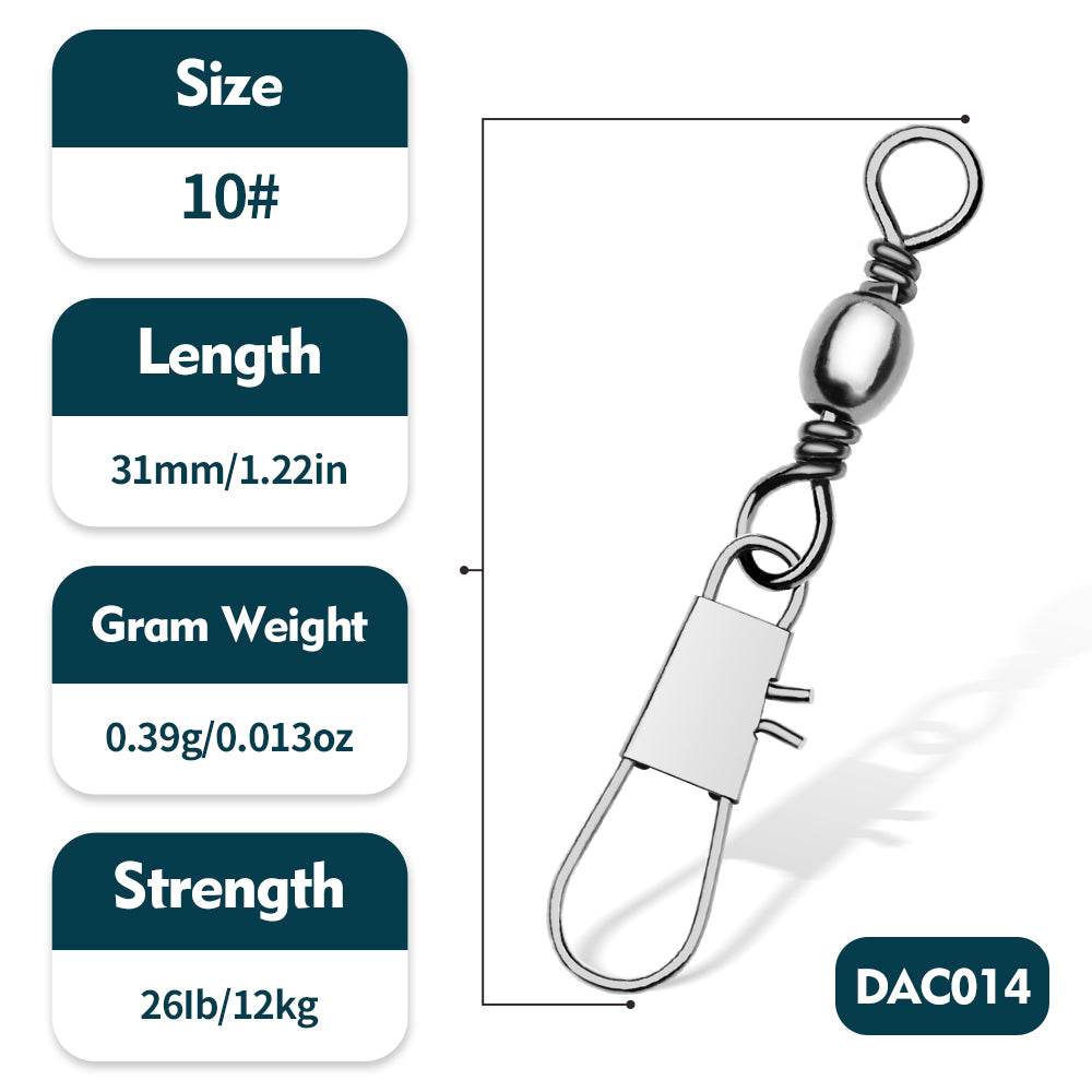 PROBEROS DAC014 Type B Snap Swivel Size 10# Stainless Steel Lure Connector