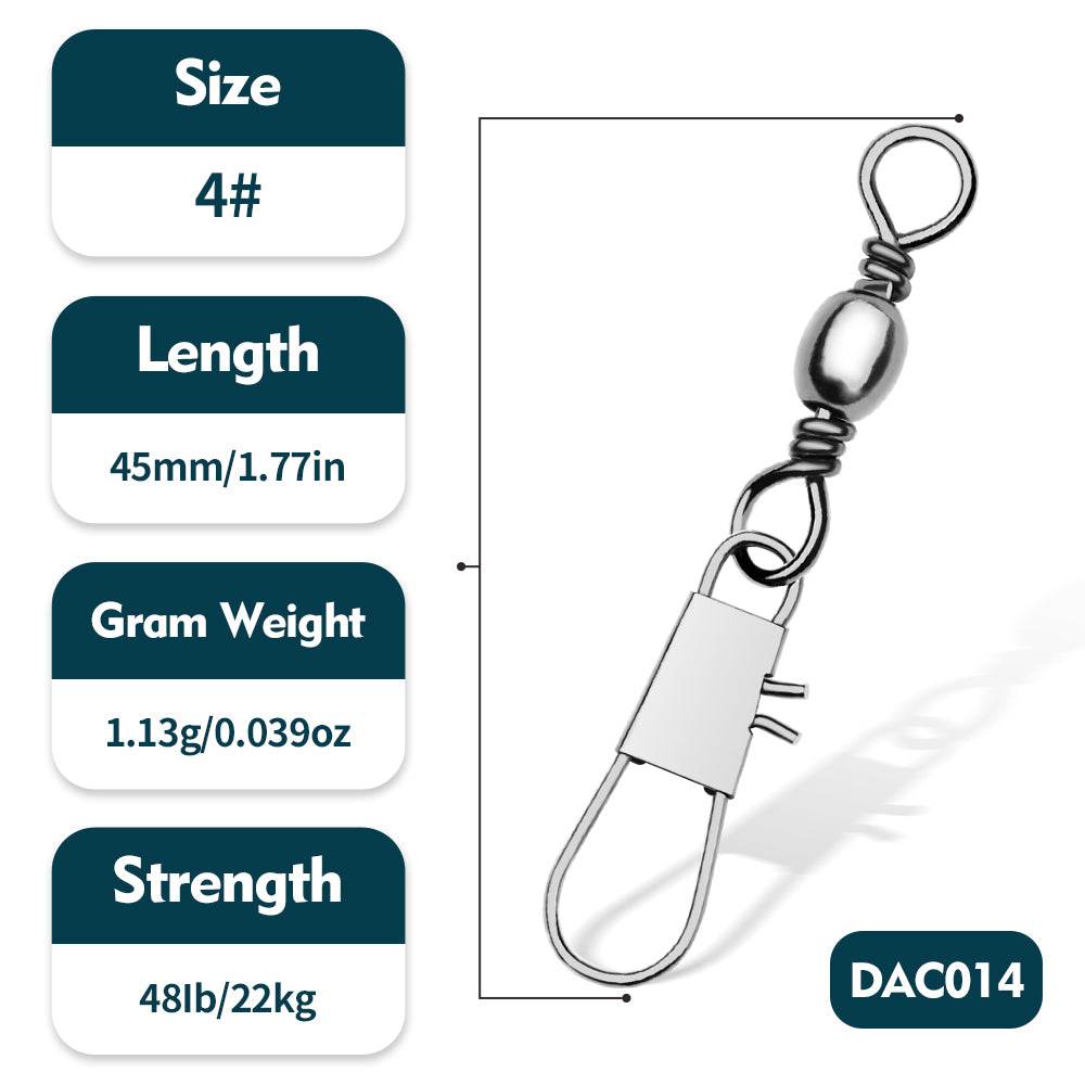 PROBEROS DAC014 Type B Snap Swivel Size 4# Stainless Steel Lure Connector