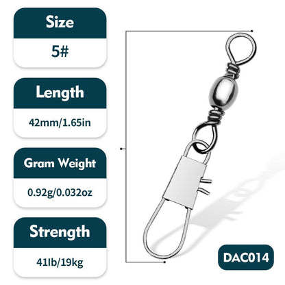 PROBEROS DAC014 Type B Snap Swivel Size 5# Stainless Steel Lure Connector
