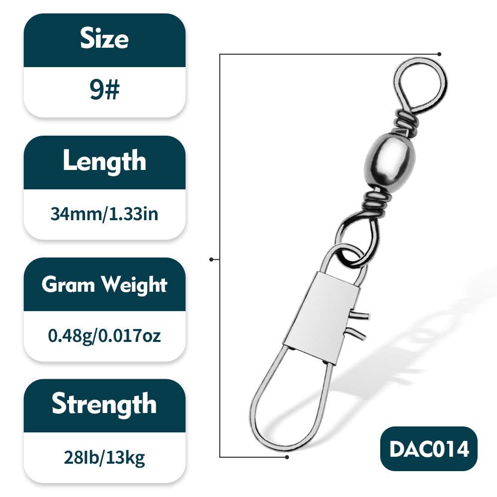 PROBEROS DAC014 Type B Snap Swivel Size 9# Stainless Steel Lure Connector