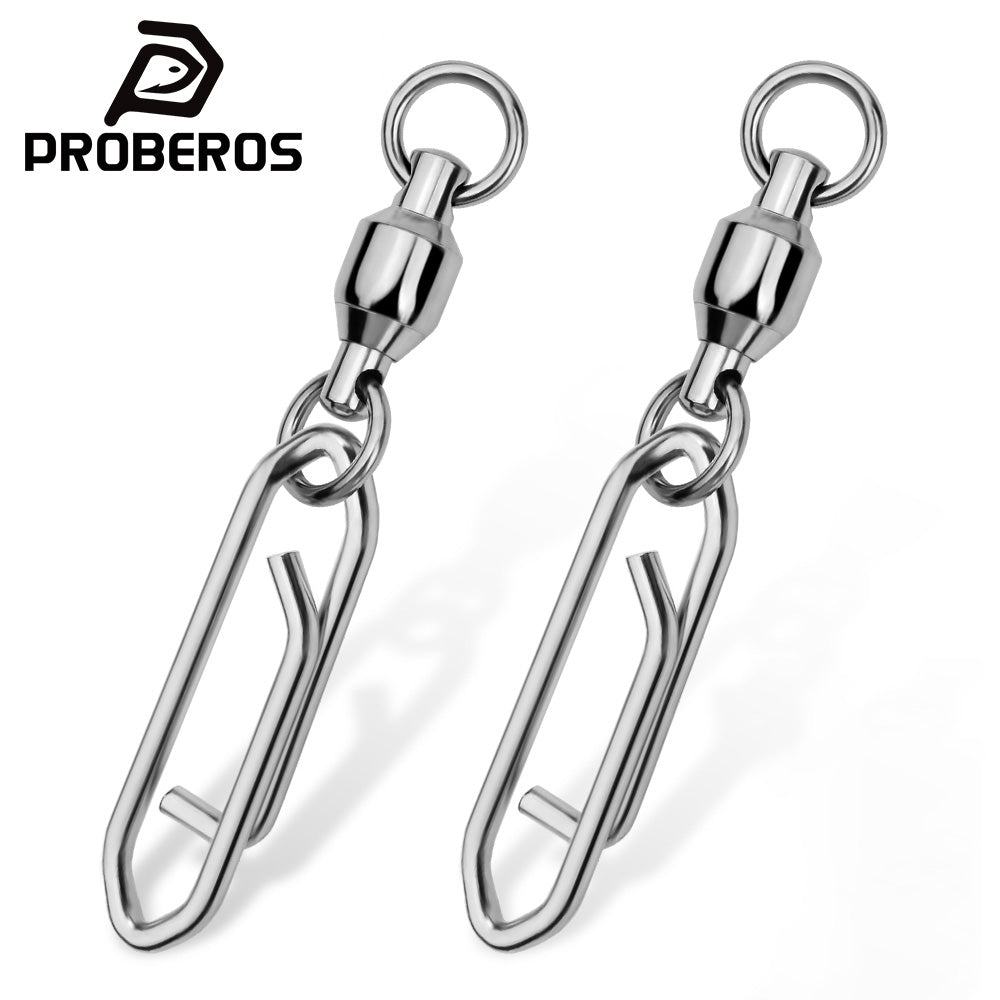 PROBEROS DAC020 Stainless Steel Bearing Swivel with Pointed Back Snap Connector