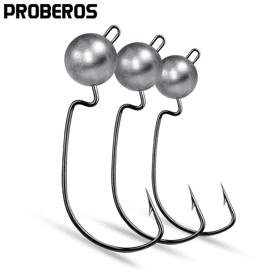 PROBEROS Wide Belly Crank Lead Head Hook 3.5g 5g 7g 10g Primary Color Lead Head Hook Soft Lure 20pcs
