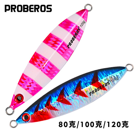 PROBEROS 8PCS Artificial Hard Metal Jigging Lures Saltwater Fishing Jig Bait Luminous Sinking Fishing Metal Jigs Lure