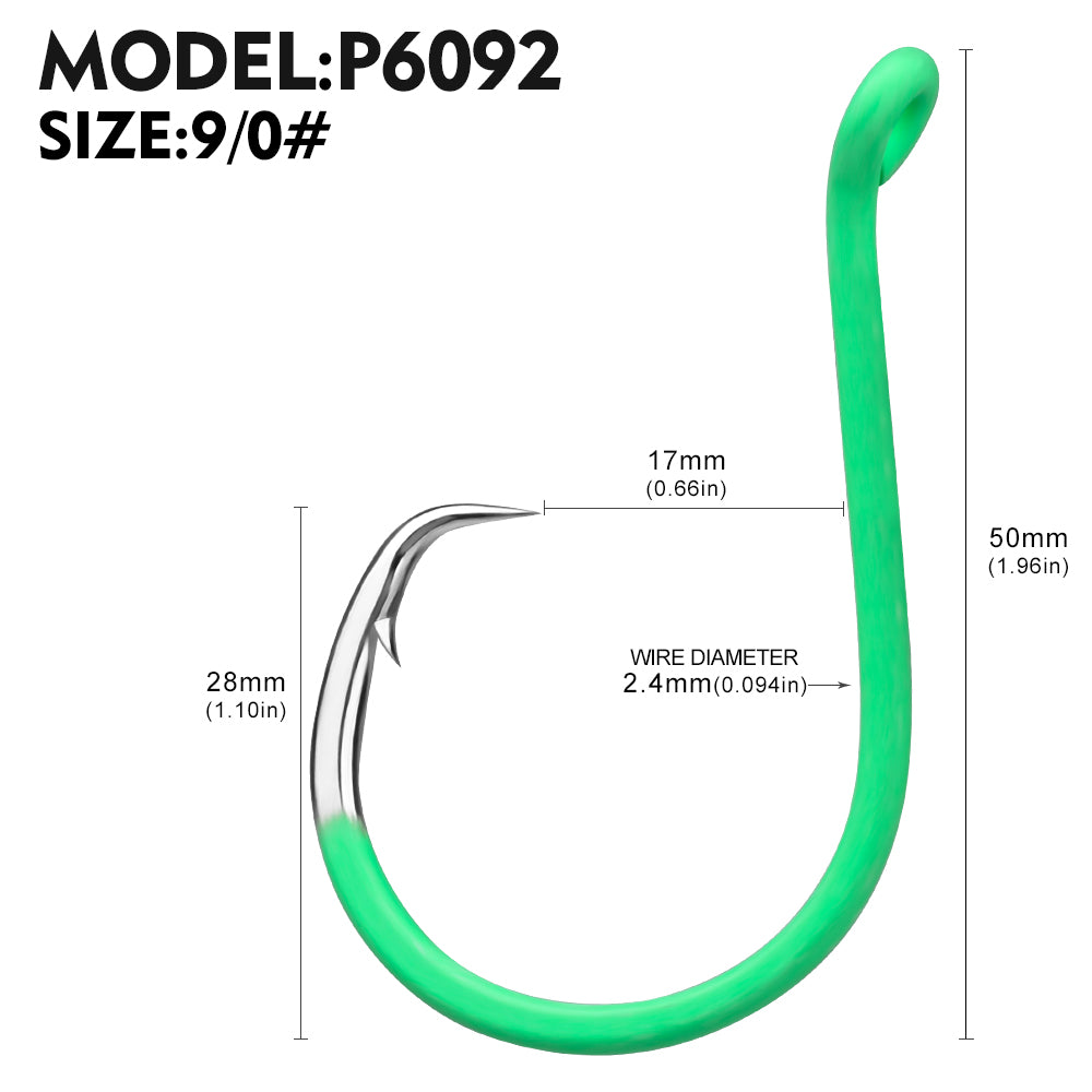 PROBEROS P6092 Offshore Big Game Circle Hook Size 9/0# 20Pcs Pack