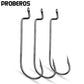 PROBEROS 10 pieces per pack. 10 packs for 100 pieces. Pcs Of High Carbon Steel Bait Soft Hook C-type Drilling Rig Hook Long Handle Worm Gear With Thorns Offset Fishing Hook - 39121 - Proberos