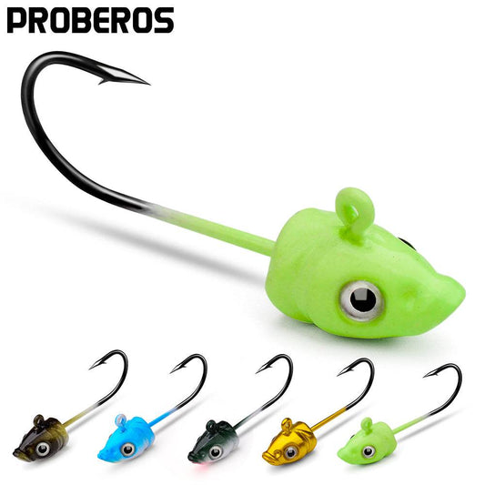 PROBEROS® Lure Head Hook Fish Head Soft Fish Lead Head Hook Anti-Hanging Bottom Lure Hook 3.5g 5g 7g JIG Hook for Soft Bait 20pcs - Proberos