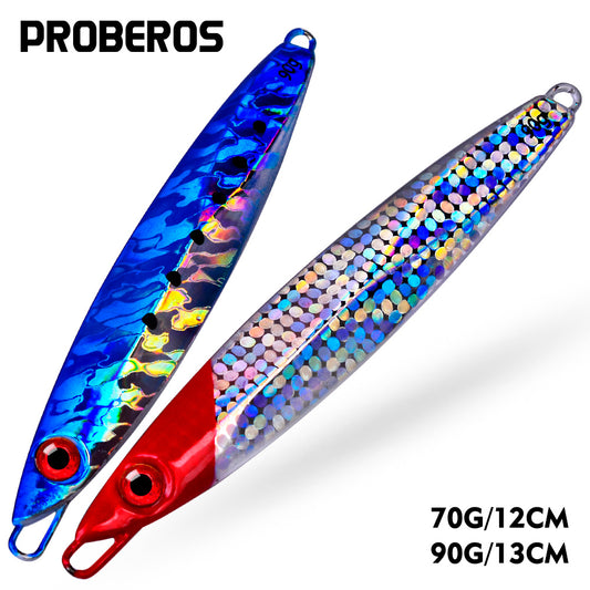 PROBEROS 5 件 70 克 90 克激光发光深海金属跳汰鱼饵勺形鱼饵快速下沉渔具