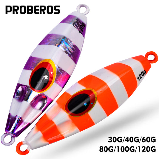 PROBEROS 5 件装慢沉跳汰鱼饵 - 海水金属勺形鱼饵，多种颜色，用于抛投的人造硬饵钓具，抛投跳汰机 | 反光鱼饵 | 耐用钓具，鱼饵