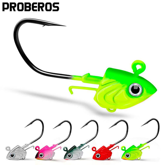 PROBEROS® Fish Head Lead Head Hook Soft Fish Counterweight Anti-Hanging Bottom Lure Hook 30g 35g 45g Fish Hook 20pcs - Proberos