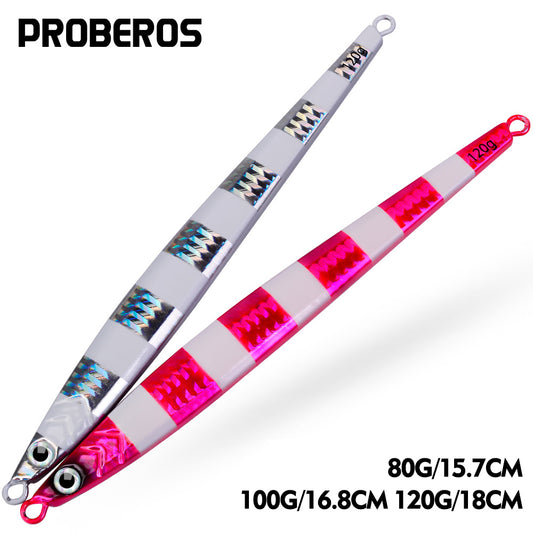 PROBEROS 5 件装金属鱼钩勺 80 克-100 克-120 克拖钓鲈鱼硬饵快速下沉鱼饵摇摆饵