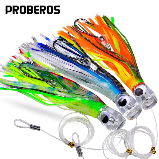 PROBEROS® Trolling Lure, Lure Lure, Acrylic Octopus Soft Lure, Resin, Bionic Lure, Sea Fishing Boat Fishing Lure Fishing Tackle 5pcs - Proberos