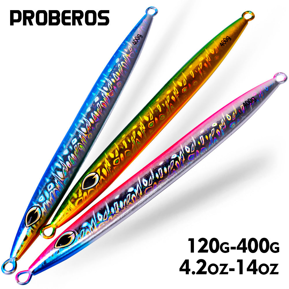 PROBEROS 5 件装大号快速下沉 200 克-400 克跳汰金属拟饵远投海水跳汰勺形硬饵钓鱼饵拖钓用具