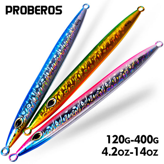 PROBEROS 5 件装大号快速下沉 200 克-400 克跳汰金属拟饵远投海水跳汰勺形硬饵钓鱼饵拖钓用具