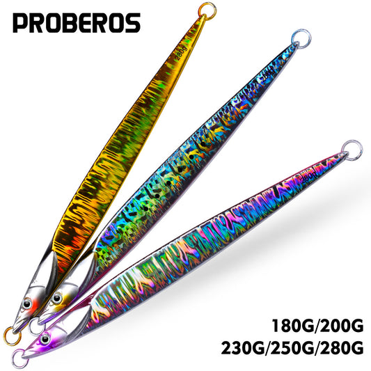 PROBEROS NEW 5PCS 180g 200g 230g 250g 280g Deep SeaMetal Jia Fishing Jigbait Spoon Baits Jig LurePencil Fast Sinking Fishing Tackle