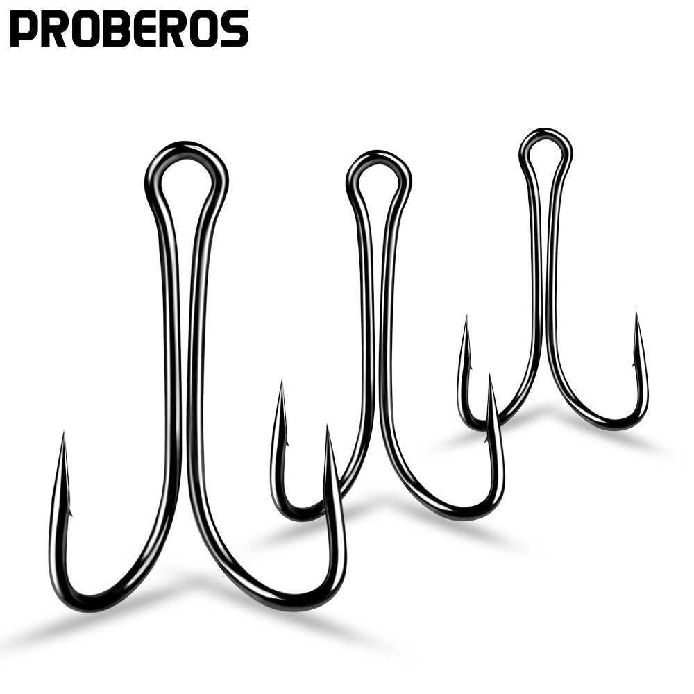 PROBEROS 100pcs Luya Fishing Hook Carbon Steel Barbed Double Hook Fishing Hook Chicken Claw Hook Tied Soft Bait Fish Accessories