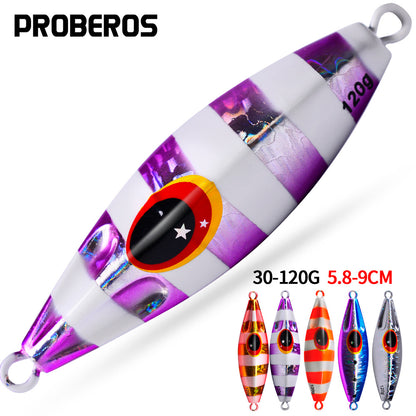 PROBEROS 5PCS Slow Sinking Jigging Fishing Lures - Saltwater Metal Spoon Baits, Assorted Colors, Artificial Hard Bait Tackle for Casting, Casting Jigs | Reflective Fishing Lures | Durable Fishing Tackle, Fishing Bait