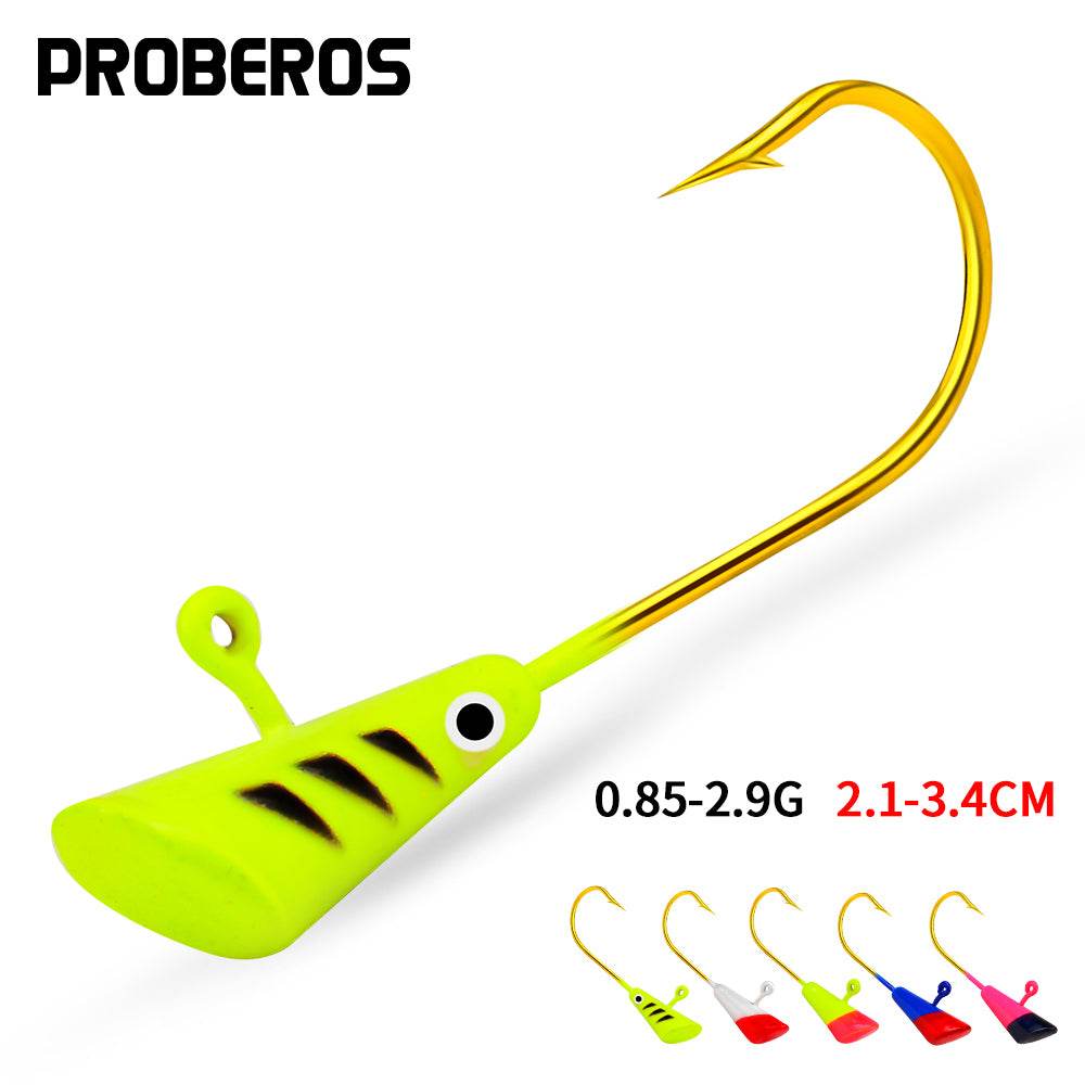 PROBEROS® Lure Head Hook Sky Hook Color Soft Worm Hook Soft Fish Fake Bait Hook Tumbler Head Hook Fishing Gear 50pcs - Proberos