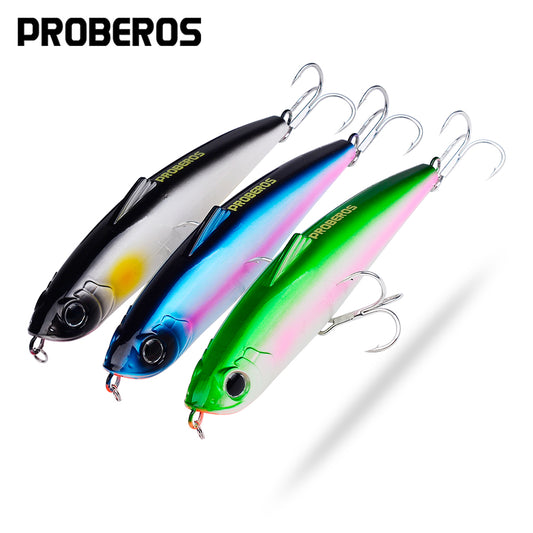 PROBEROS 6pc Big Pencil 19.5cm 83g Sinking Bait Minnow Fishing Lure Laser Hard Artificial Bait 3D Eyes Fishing Wobblers Crankbait Tackle